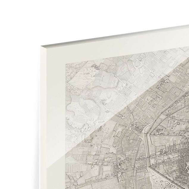 Fonds de hotte - Vintage Map Paris - Format paysage 4:3