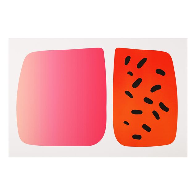 Tableaux modernes Formes abstraites - Melon et rose