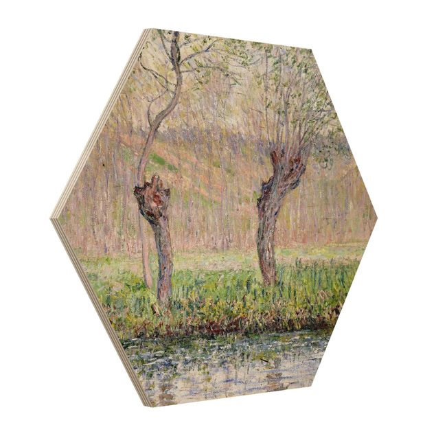 Tableaux en bois avec paysage Claude Monet - Saule au printemps