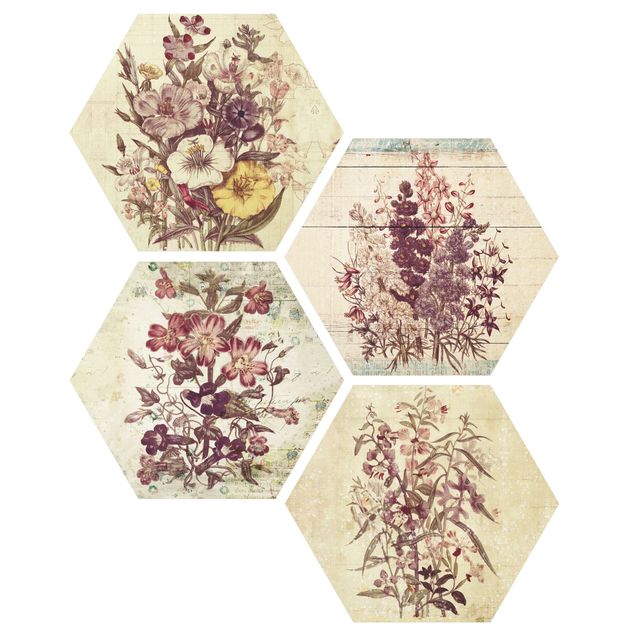 Tableaux citations Collection florale vintage