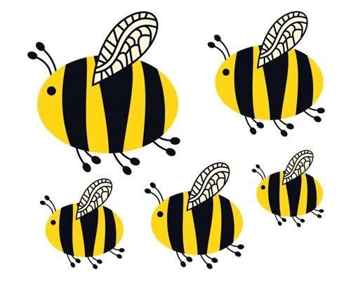 Stickers muraux animaux No.SF753 Family Tiger Bee