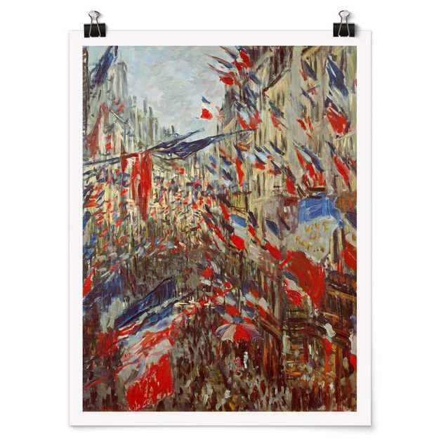 Tableaux moderne Claude Monet - La rue Montorgueil avec des drapeaux