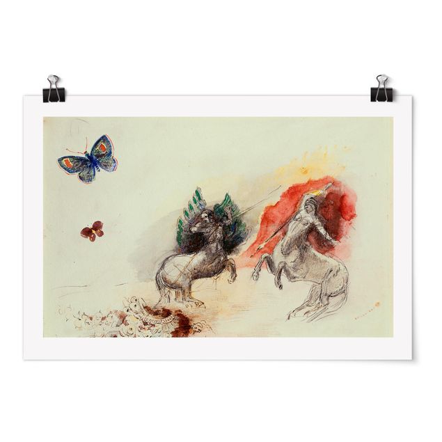 Tableau animaux Odilon Redon - Bataille des Centaures