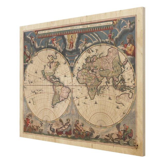 Tableaux muraux Carte du monde historique Nova et Accuratissima 1664