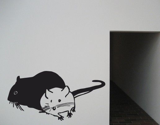 Sticker mural animaux No.UL462 Deux souris