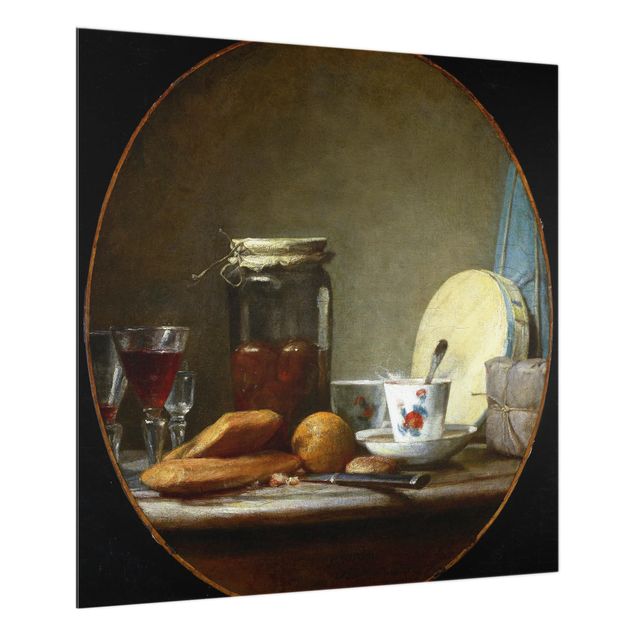 crédence cuisine en verre Jean-Baptiste Siméon Chardin - Bocal d'abricots