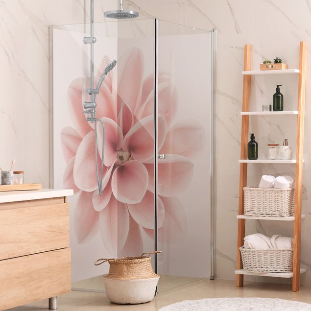 Panneau mural salle de bain Dahlia Rose Fleur Pastel Centré