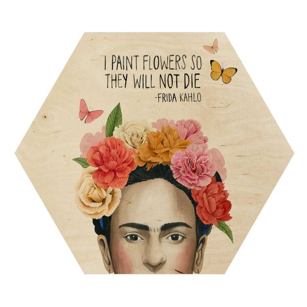 Tableaux en bois Pensées de Frida - Fleurs
