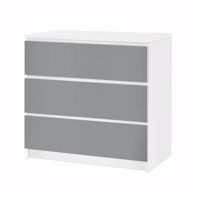 Papier adhésif pour meuble IKEA - Malm commode 3x tiroirs - Colour Cool Grey