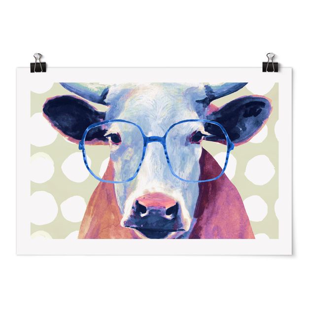 Posters animaux Animaux avec lunettes - Vache