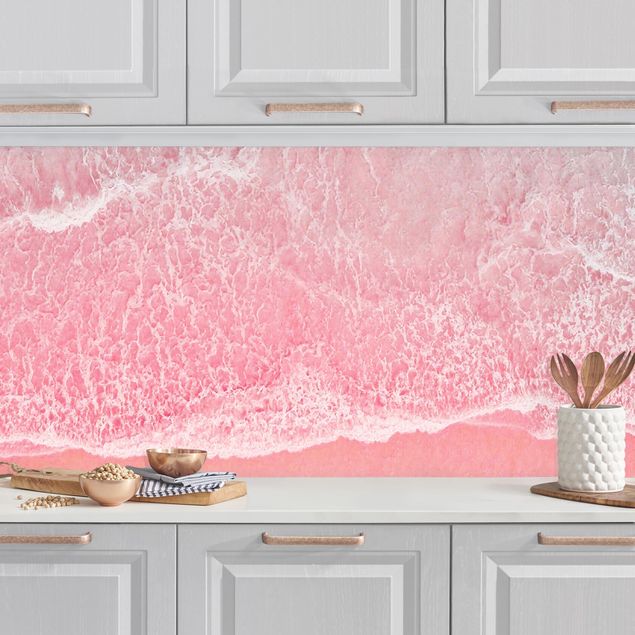 Déco murale cuisine Océan en rose