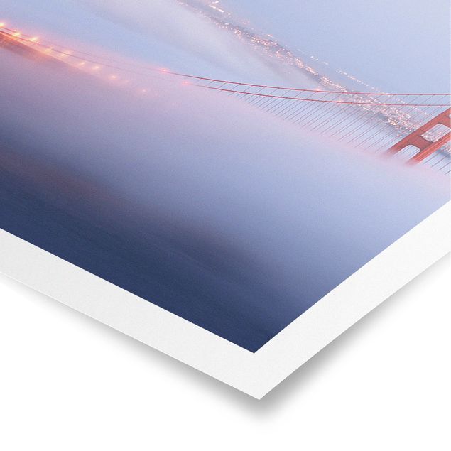 Tableau deco bleu Le pont Golden Gate de San Francisco
