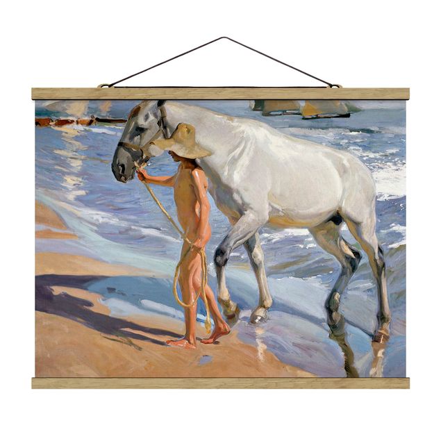 Tableau mer Joaquin Sorolla - Le bain du cheval