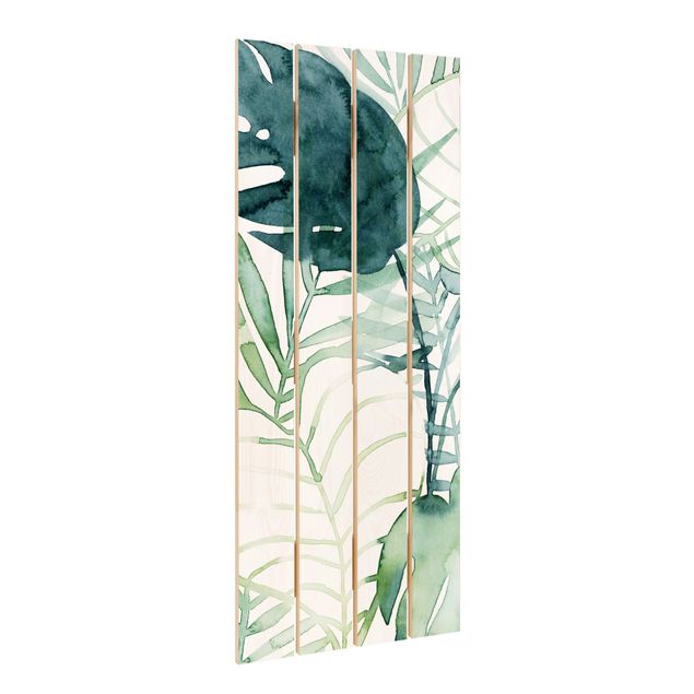 Impression sur bois - Palm Fronds In Water Color II