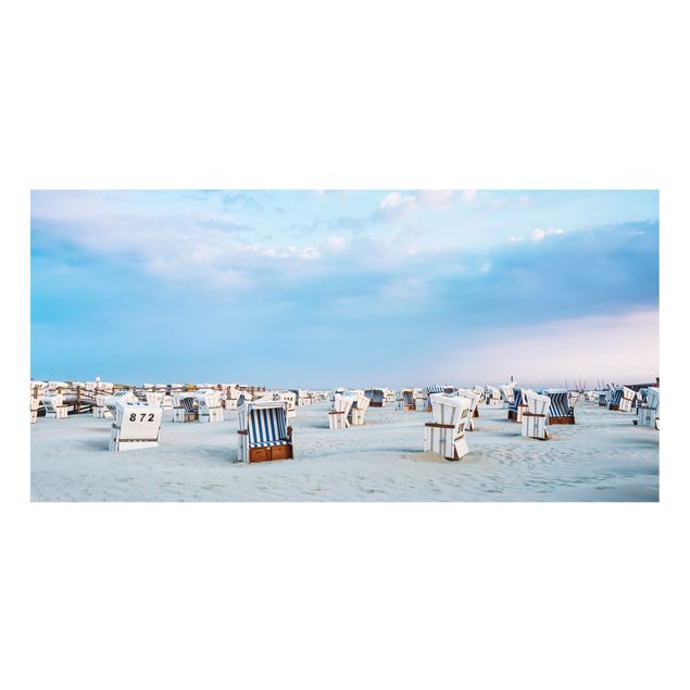 Fonds de hotte - Beach Chairs On The North Sea Beach - Format paysage 2:1