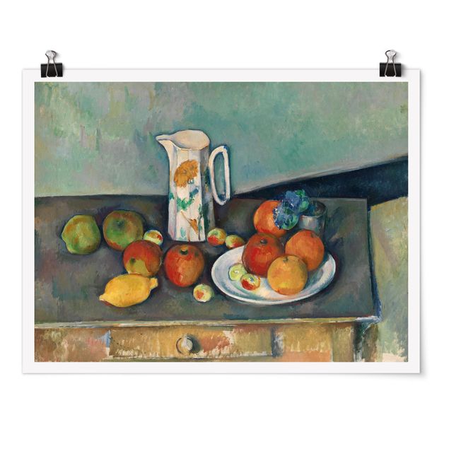 Décoration artistique Paul Cézanne - Nature morte avec un pot à lait et des fruits