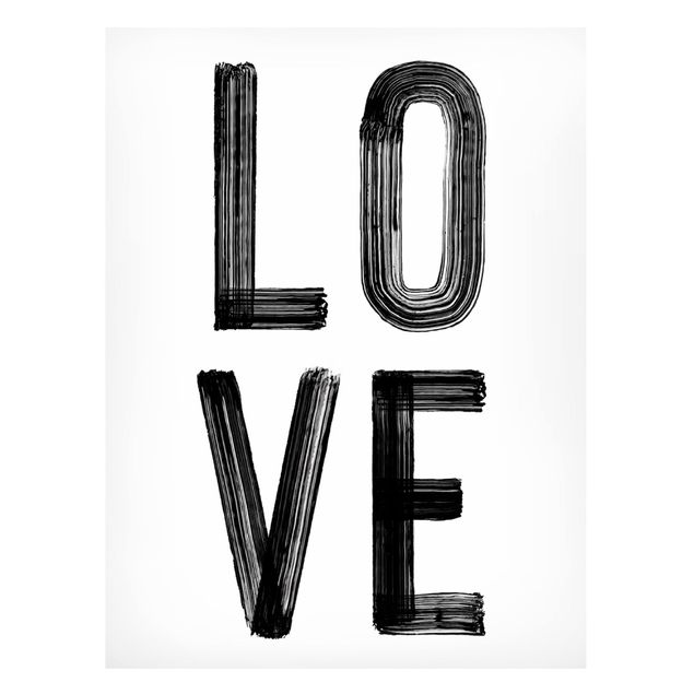 Tableaux magnétiques avec citations Love typographie en noir