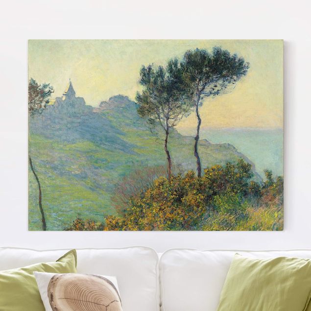 Déco murale cuisine Claude Monet - L'église de Varengeville au soleil couchant
