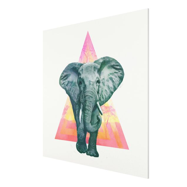 Tableaux moderne Illustration Elephant Front Triangle Painting