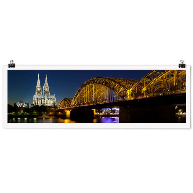 Tableau ville du monde Cologne la nuit