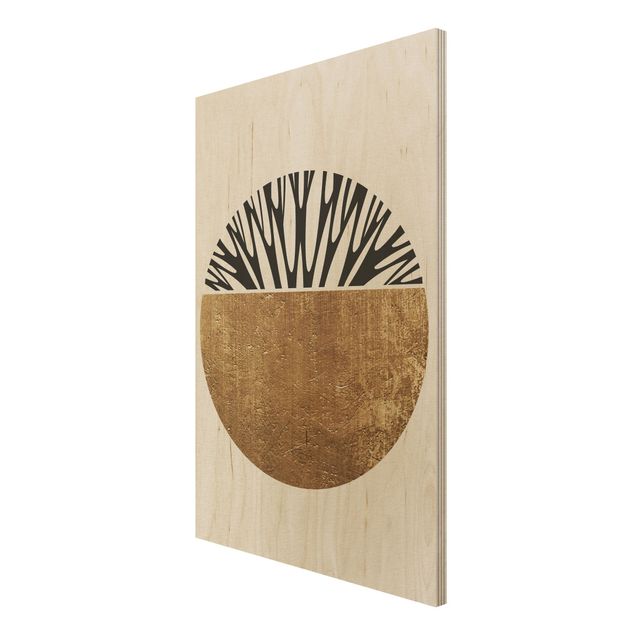 Tableaux en bois Formes abstraites - Cercle d'or