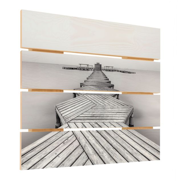 Impression sur bois - Wooden Pier In Black And White