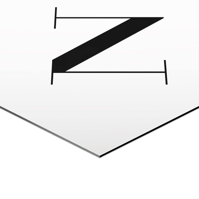 Hexagone en alu Dibond - Letter Serif White N