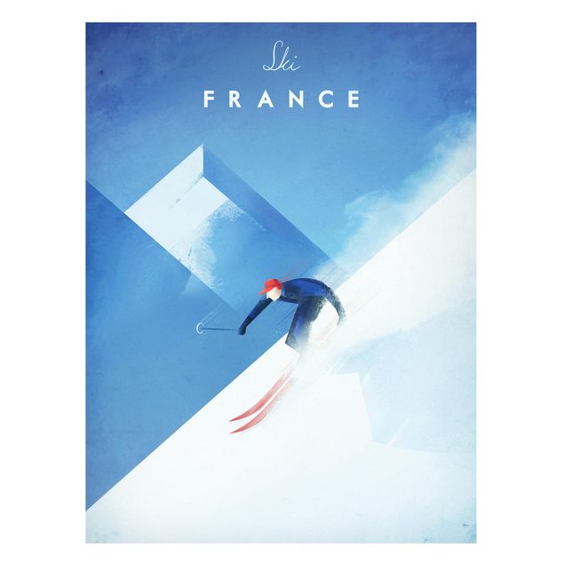 Tableau paysage Poster de voyage - Ski en France