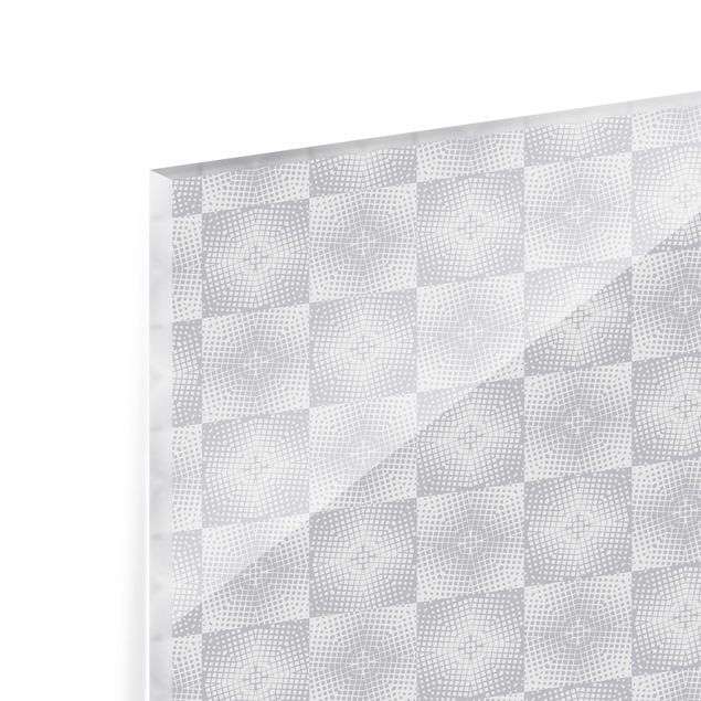 Fonds de hotte - Geometrical Tile Pattern In Grey - Format paysage 3:2