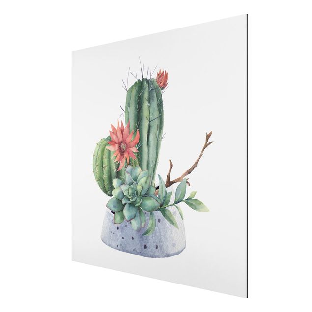 Tableaux fleurs Illustration de cactus à l'aquarelle
