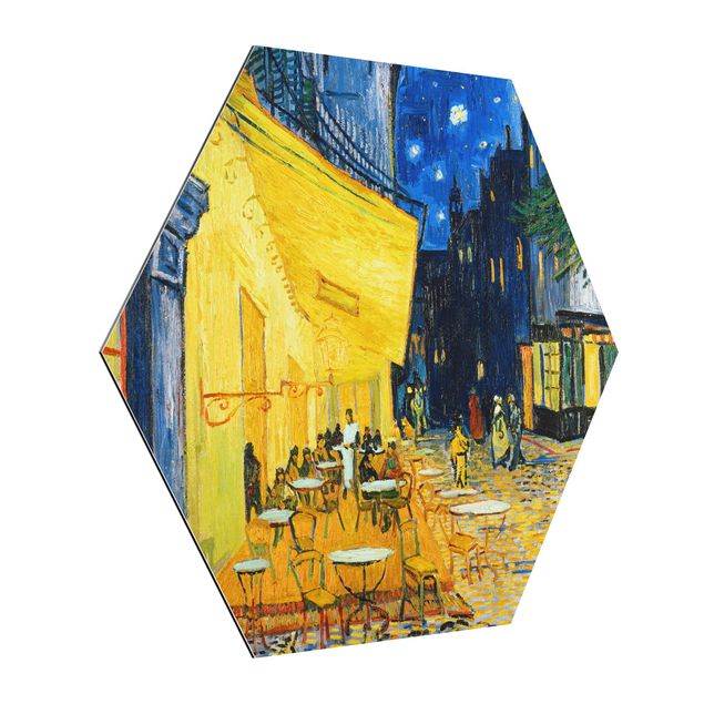 Tableau en pointillisme Vincent van Gogh - Terrasse de café le soir