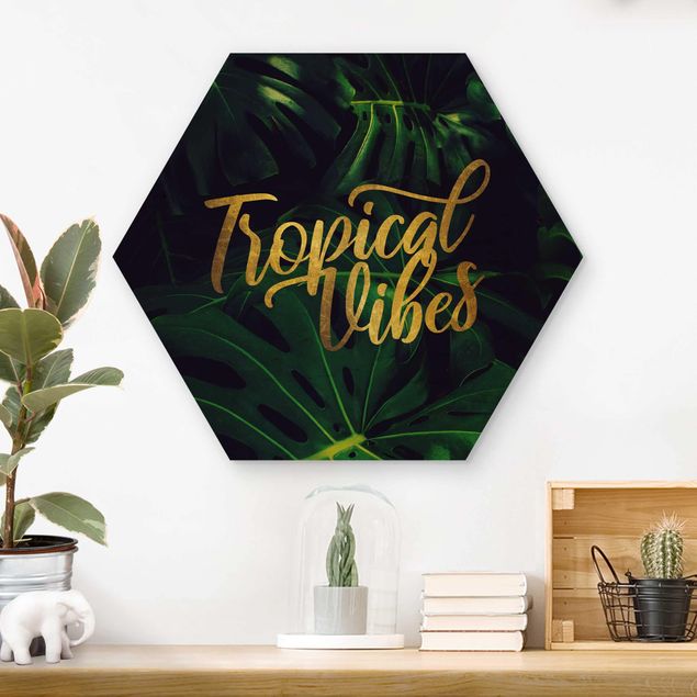 Tableaux en bois avec fleurs Jungle - Tropical Vibes