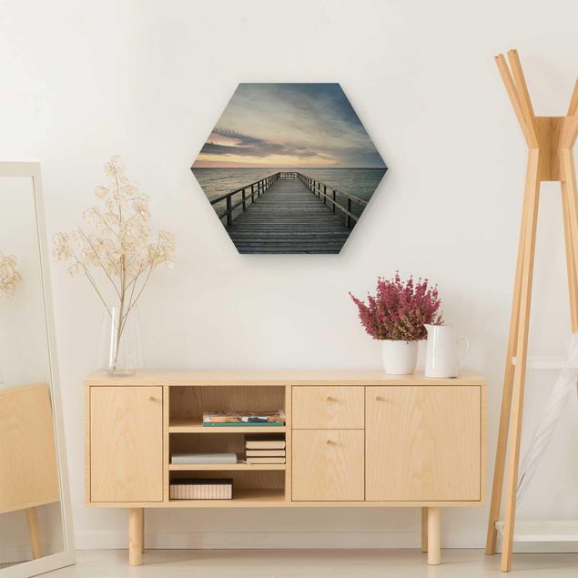 Tableaux en bois avec paysage Passerelle du pont du débarquement