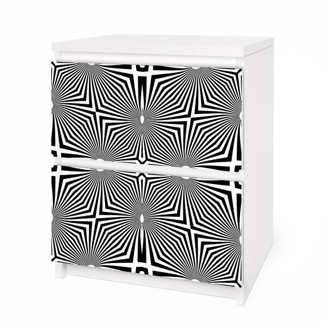 Papier adhésif pour meuble Ornement abstrait noir et blanc