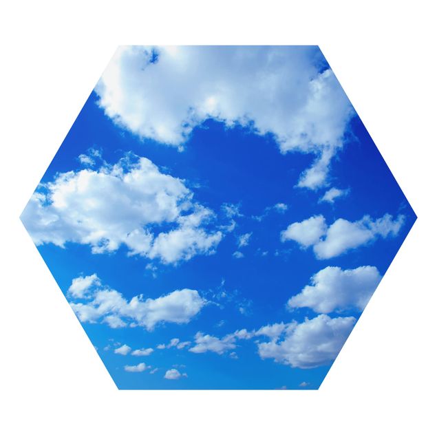 Tableau hexagonal Ciel nuageux