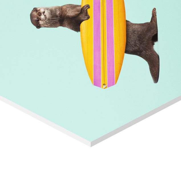 Tableaux de Jonas Loose Loutre avec planche de surf