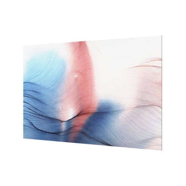 Fonds de hotte - Mottled Colour Dance In Blue With Red - Format paysage 3:2