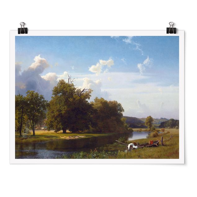 Décoration artistique Albert Bierstadt - Paysage de rivière, Westphalie