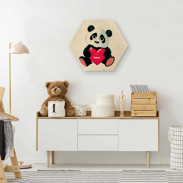 Tableaux en bois avec citations Panda au cœur