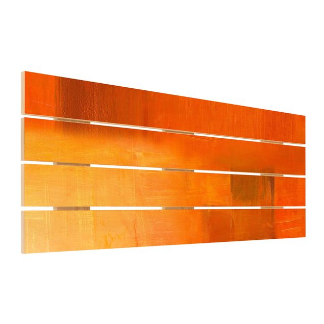 Impression sur bois - Composition In Orange And Brown 03