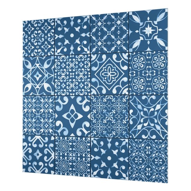 Fond de hotte - Pattern Tiles Navy White