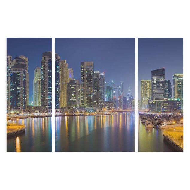 Tableau toile ville Dubai Night Skyline
