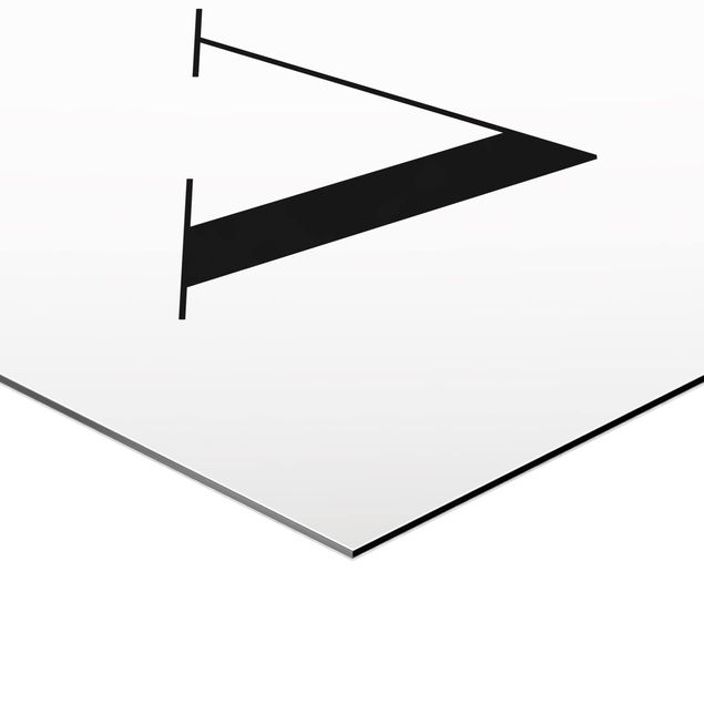 Hexagone en alu Dibond - Letter Serif White V