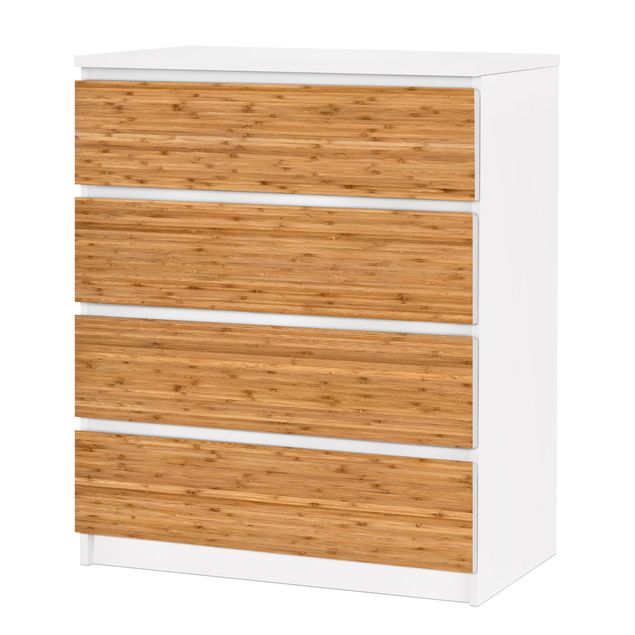 Papier adhésif pour meuble IKEA - Malm commode 4x tiroirs - Bamboo