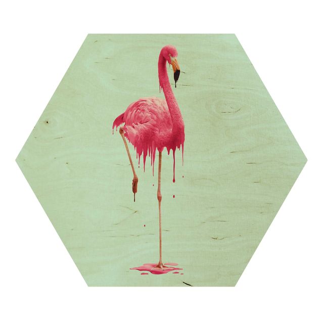Hexagone en bois - Melting Flamingo