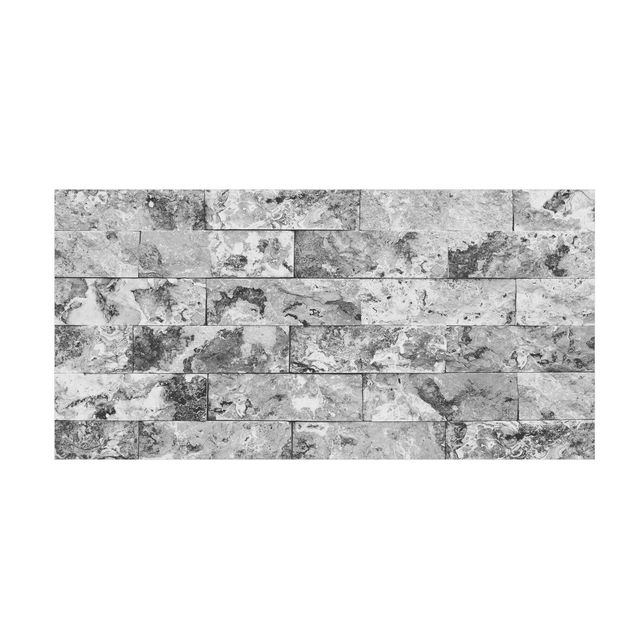 tapis 3d salon Mur de pierres naturelles en marbre gris