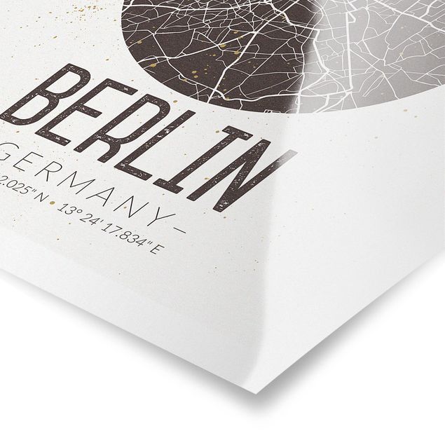 Tableau marron Plan de Ville de Berlin - Rétro