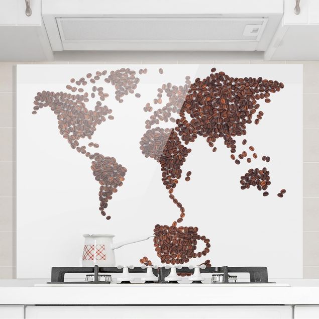 Déco murale cuisine Le café autour du monde
