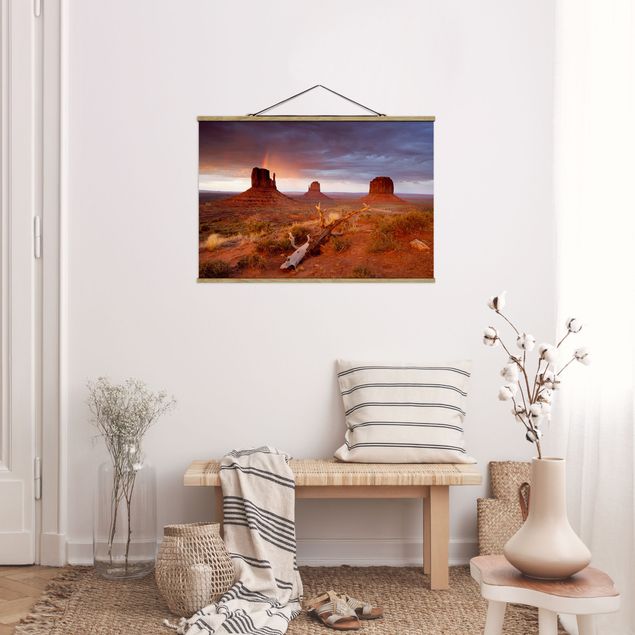 Tableau paysage Monument Valley au coucher du soleil