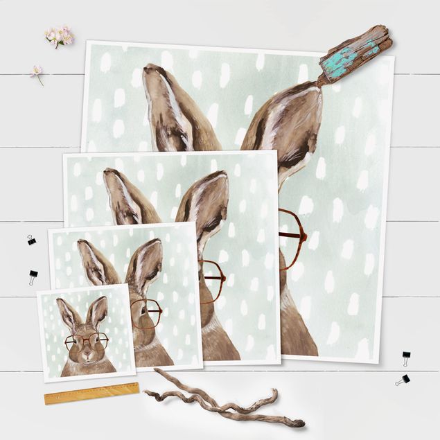 Posters Animaux avec lunettes - Lapin